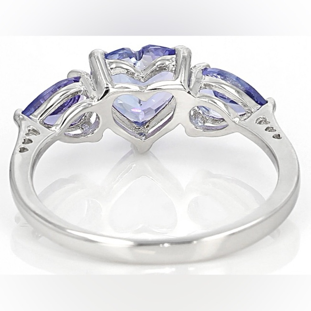 JTV Natural Purple Tanzanite Heart-Shaped Gemstone Ring Sz 6.75 - 925 - NWOT - Picture 3 of 3